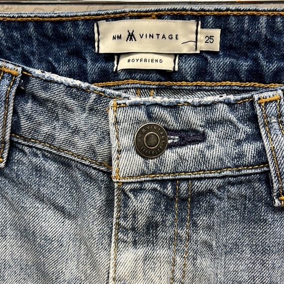 Miss Me Vintage Patchwork Cropped Frayed Boyfriend Jeans 25 Embroidered - Picture 6 of 12